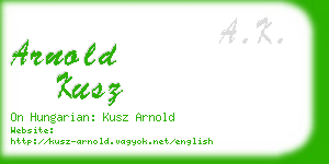 arnold kusz business card